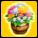 Vaso di castagno con fiori estivi